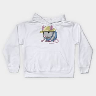 Mouse Farmer Hat Kids Hoodie